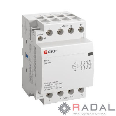 Контактор модульный КМ 20А 2NО+2NC (3 мод.) PROxima EKF km-3-20-22