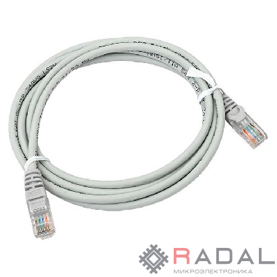 Патч-корд кат.5e неэкранированный UTP оболочка LSZH сер. (2.0м) TeraLINK PRO EKF TRP-5EUTP-LSH-2M-GY