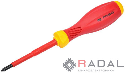 Отвертка диэлектрическая крестовая PH1х80 K3 1000В ARMA2L 3 IEK A2L3-SC30-K3-PH-10-080