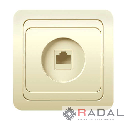 Розетка компьютерная 1-м СП Classic RJ45 10А IP20 крем. POWERMAN 1156520