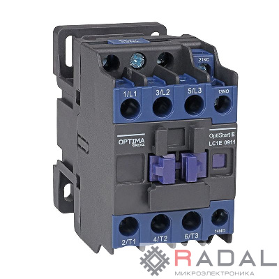 Контактор OptiStart E LC1E09M5 9A 220В AC 1НО+1НЗ КЭАЗ 367513