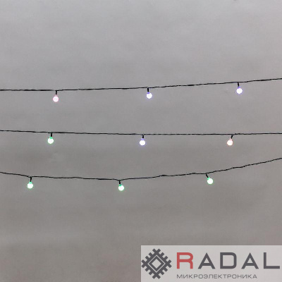 Гирлянда светодиодная "Шарики" 5м 20 LED IP20 зел. провод свечение мульти (RG/RB) мигание 230В Neon-Night 304-023