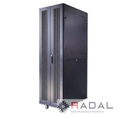 Шкаф серверный телекоммуникационный напольн. ND-SC-47U80/120-BK 19дюйм 47U 800х1200мм для распределит. и серверн. оборудования; передн. и задн. двойн. перфорир. двери ручки с замком RAL 9004 черн. Cabeus 11123c