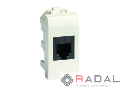 Розетка телефонная СП 1мод. Brava RJ12 бел. DKC 76120B