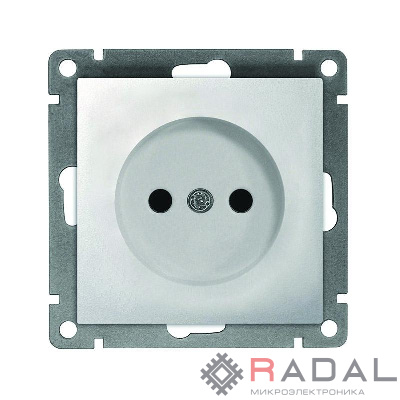 Розетка 1-м СП Афина 16А IP20 без заземл. механизм серебр. Universal A0022-S