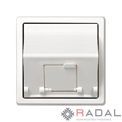 Адаптер на 1 RJ45(12) коннектор 75528; 75540; 75541; 75544-39 наклонный Simon73 Loft бел. 73085-60