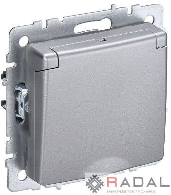 Розетка BRITE РСбш10-3-БрА 16А IP20 с заземл. защ. шторки с крышкой алюм. IEK BR-R16-16-K47