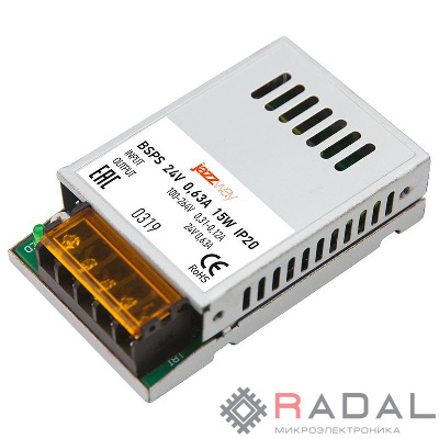 Блок питания для светодиодной ленты 15Вт 0.62А 24В IP20 BSPS метал. Pro JazzWay 5018457