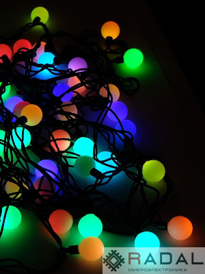 Гирлянда "Шарики" OLDBL070-RGB-E 100LED RGB 15м IP44 соединяемая SHLights 4690601042040