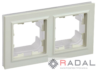 Рамка 2-м IP44 BRITE РУ-2-БрКр-44 беж. IEK BR-M22-44-K10