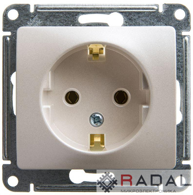 Механизм розетки 1-м СП Glossa 16А IP20 с заземл. перламутр. SchE GSL000643