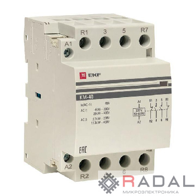 Контактор модульный КМ 40А 2NО+2NC (3 мод.) PROxima EKF km-3-40-22
