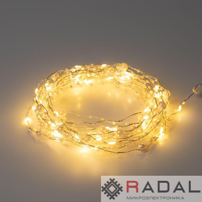 Гирлянда светодиодная Нить Жемчуг 1.9м 20LED тепл. бел. IP20 2хAA (не в компл.) Эра Б0055992