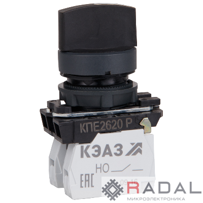 Переключатель КПЕ2620Р 2но+0нз ручка фикс 3поз IP65черн. КЭАЗ 248267