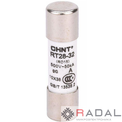 Вставка плавкая цилиндрическая RT28-32 25А 10х38 CHINT 520259