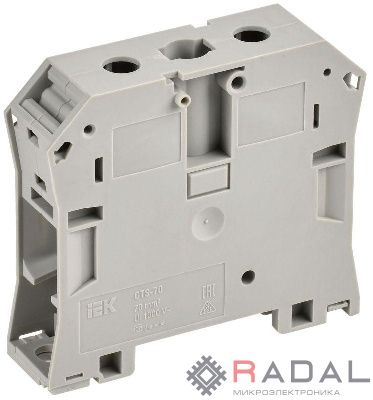 Колодка клеммная CTS с шестигранником 70кв.мм сер. IEK YCT10-01-K03-070