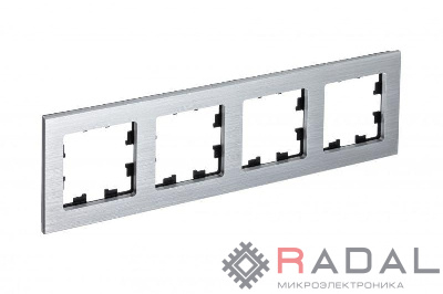 Рамка 4-м AtlasDesign Nature металл серебр. SchE ATN312104