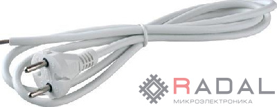 Кабель сетевой S-LR4 с универс. вилкой 1.5м бел. Volsten 9346