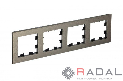 Рамка 4-м AtlasDesign Nature металл латунь SchE ATN312204