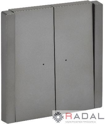 Выключатель проходной 2-кл. СП FORTE&PIANO 10А FP508 с индикацией сталь IEK FP-V22-1-10-1-K46