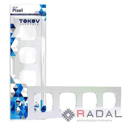Рамка 4-м Pixel универс. перламутр. TOKOV ELECTRIC TKE-PX-RM4-C04
