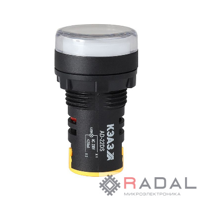 Лампа AD22DS(LED) матрица 22мм 24В AC/DC бел. КЭАЗ 303926