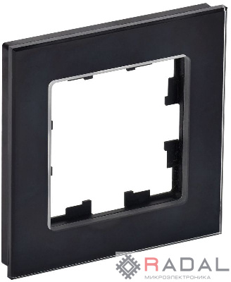 Рамка 1-м BRITE РУ-1-2-БрЧ стекло черн. IEK BR-M12-G-K02