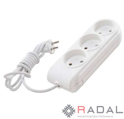 Удлинитель 3х10м без заземл. 10А защ. шторки Makel N3010081