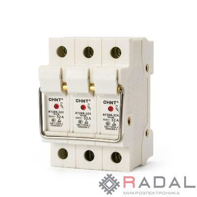 Держатель плавких вставок с индикацией RT28N-32X 10х38 3П CHINT 520349