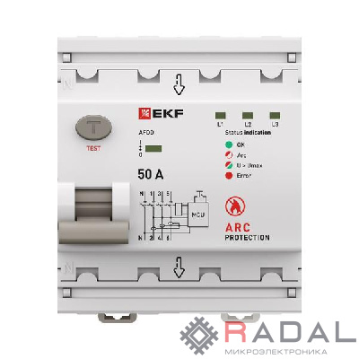 Устройство защиты от дугового пробоя (УЗДП) 3P+N 50А PROxima EKF afdd-4-50-pro