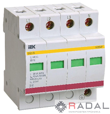 Ограничитель перенапряжения ОПС1-B 4P ИЭК MOP20-4-B