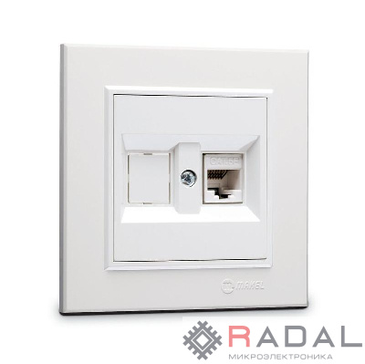 Розетка компютерная CAT5 + гнездо СП Karea IP20 бел. Makel 56001035