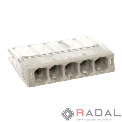 Клемма СМК 2273-245 (с пастой) 5 отверстий 0.5-2.5кв.мм (уп.100шт) PROxima EKF plc-smk-2273-245