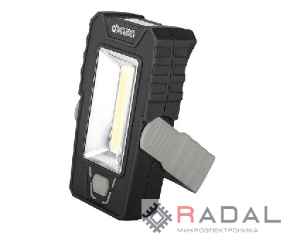 Фонарь светодиодный рабочий WL2-L2W/L03-gy 2COB(150лм)+3LED(30лм) IP44 яркий/эконом магнитное основание с вращением на 180град. ABS-пластик с прорезиненным покрытием 3хAAA (не в компл.) сер. ФАZА 5023703