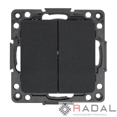 Выключатель 2-кл. Стокгольм 10А винт. клеммы механизм черн. PROxima EKF EZV10-023-20