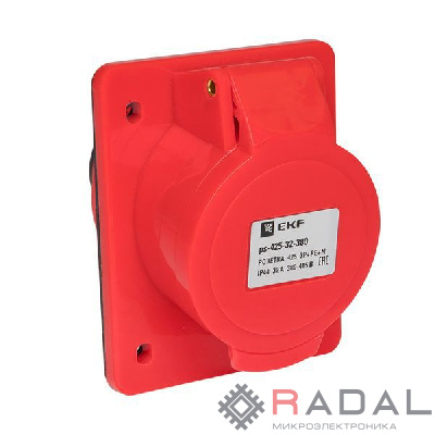Розетка скрыт. уст. 32А 380В 3P+РЕ+N IP44 (425) EKF ps-425-32-380