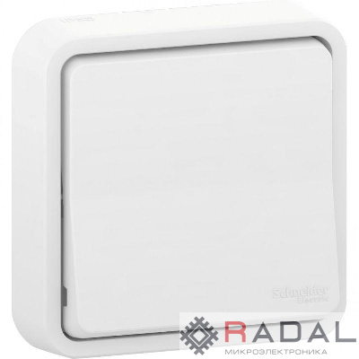Переключатель 1-кл. СП Mureva Styl 10А IP55 (сх. 6) в сборе бел. SchE MUR39721