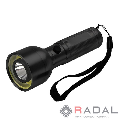 Фонарь ручной AF6-L3W/L2W-bk 3Вт COB+2Вт LED 3хAAA (не в компл.) корпус: алюм. ближн./дальн. свет черн. ФАZА 5044722