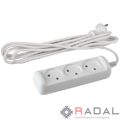 Удлинитель 3х10м без заземл. 10А IP20 U-3-10m-2х1 ПВС 2х1 Эра Б0028358