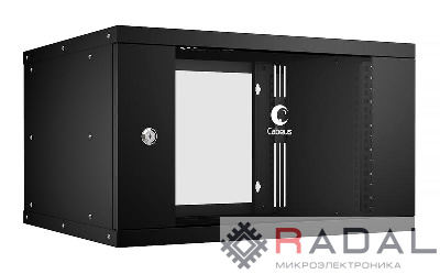 Шкаф телекоммуникационный настенный разборный LIGHT WSC-05D-6U55/45-BK 19дюйм 6U дверь стекло черн. Cabeus 10172c