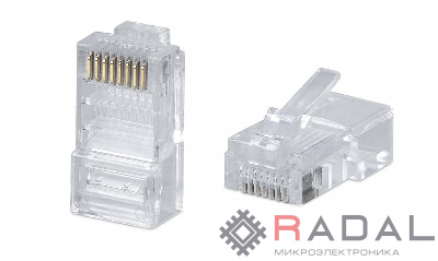 Коннектор RJ45(8P8C) кат.5E неэкранир. универс. (уп.100шт) TOKOV ELECTRIC TKE-CNR-5E24-UTP