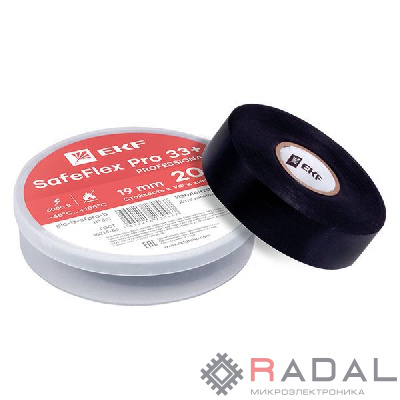 Изолента ПВХ 19мм (рул.20м) SafeFlex Pro 33+ EKF plc-iz-sfpro-b