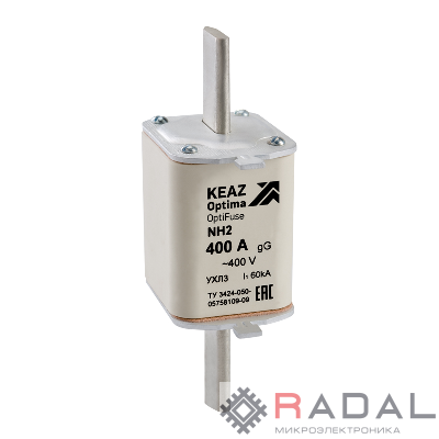 Вставка плавкая OptiFuse NH2 250 400AC 0 gG УХЛ3 КЭАЗ 144759