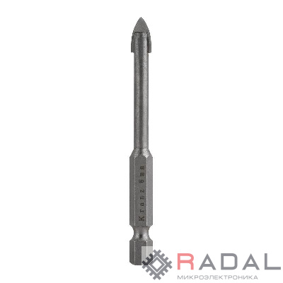 Сверло по стеклу и керамике 6мм (шестигранный хвостовик) Kranz KR-91-0642