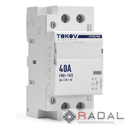 Контактор модульный 36мм 40А 230В АС 1НО 1НЗ PRIZMA TOKOV ELECTRIC TKE-PZ-MC-2-40-230-11