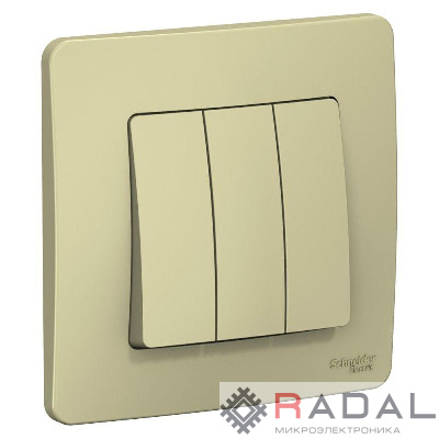 Выключатель 3-кл. СП Blanca 10А IP20 (сх. 1+1+1) 250В беж. SchE BLNVS100507