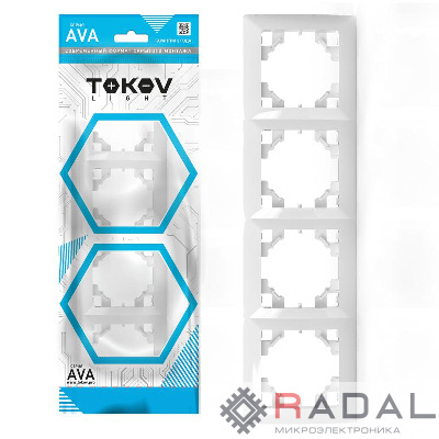 Рамка 4-м AVA бел. TOKOV LIGHT TKL-AV-RM4-C01