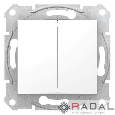 Механизм переключателя 2-кл. СП Sedna 10А IP20 (сх. 6+6) 250В бел. SchE SDN0600121