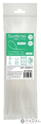 Стяжка кабельная 300х3.6 бел. (уп.100шт) SE IMT30036W