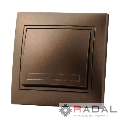Выключатель 1-кл. СП Мира 10А IP20 свет. корич. перламутр LEZARD 701-3131-100